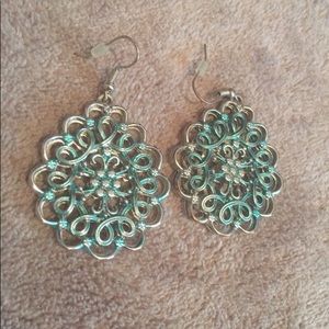 Turquoise & Silver Toned Fashion Earrings